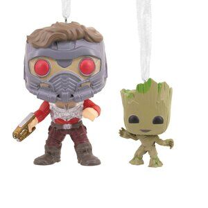 Hallmark Funko Pop! Marvel Starlord and Groot Decorative Christmas Ornament Set